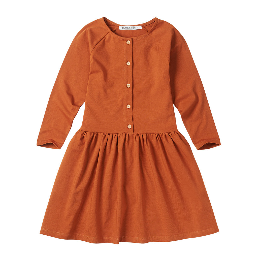 Button Dress Dark Ginger