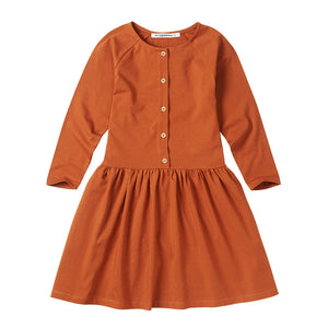 Button Dress Dark Ginger