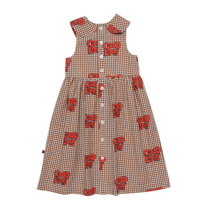 Dress Collar Sun Caramel Gingham Red