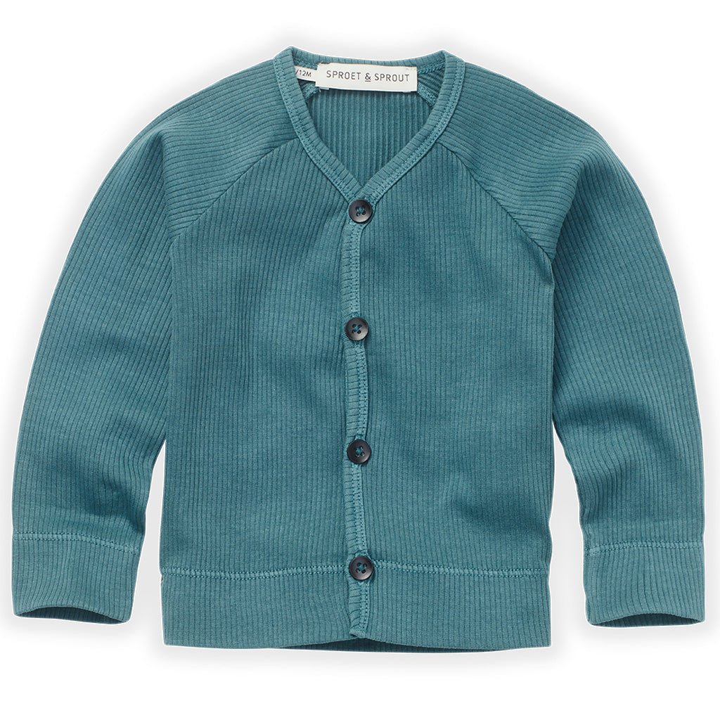 Cardigan Baby Rib Pine Green