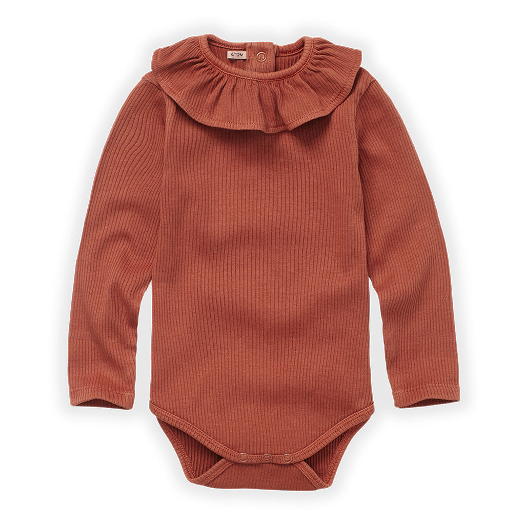 Romper Rib Collar Auburn
