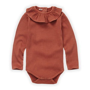 Romper Rib Collar Auburn