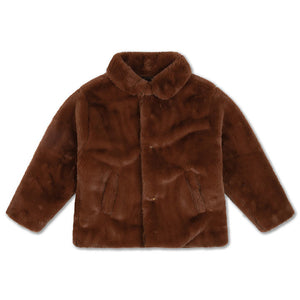 Coat Boxy Colar Warm Chestnut