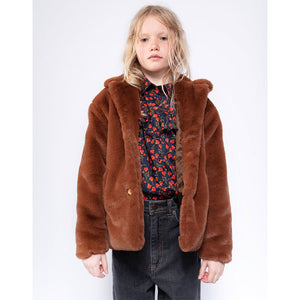 Coat Boxy Colar Warm Chestnut