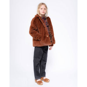 Coat Boxy Colar Warm Chestnut