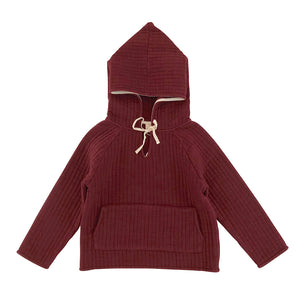 Hoodie Quilted Berry Red