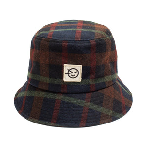 Hat Bucket Navy Plaid