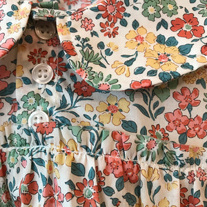Dress Collar Fancy Flower Print - Sample
