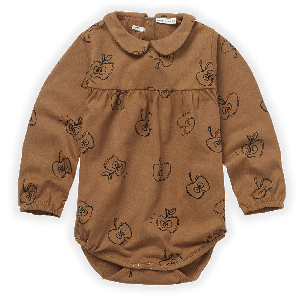 Romper Collar Apple Print