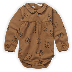 Romper Collar Apple Print