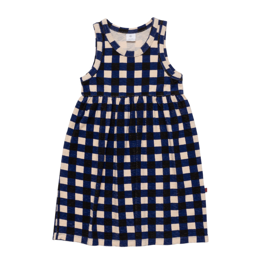 Dress Beach Blanket Check Midnight Blue