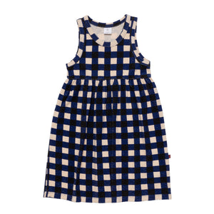 Dress Beach Blanket Check Midnight Blue