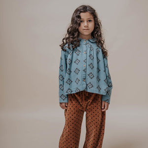 Blouse Collar Tiles Heart All Over
