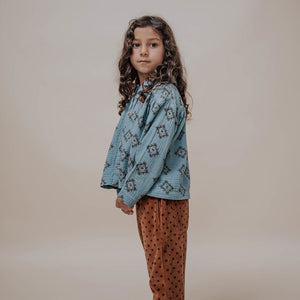 Blouse Collar Tiles Heart All Over