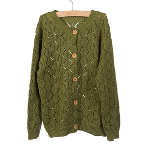 Cardigan Knitted Effie Green Moss