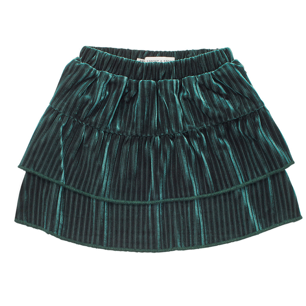 Skirt Layered Velvet Pleats