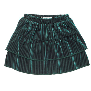 Skirt Layered Velvet Pleats