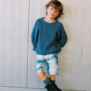 Knee Socks Blue Leopard