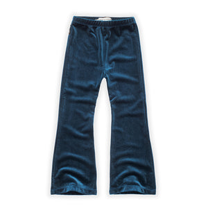 Legging Flared Velvet Blue