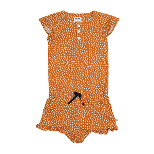 Jumpsuit Ruffled Golden Sparkles