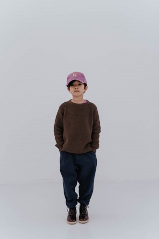 Sweater Raglan Knit Dark Khaki