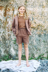 Shorts Linen Paper Bag Warm Earth