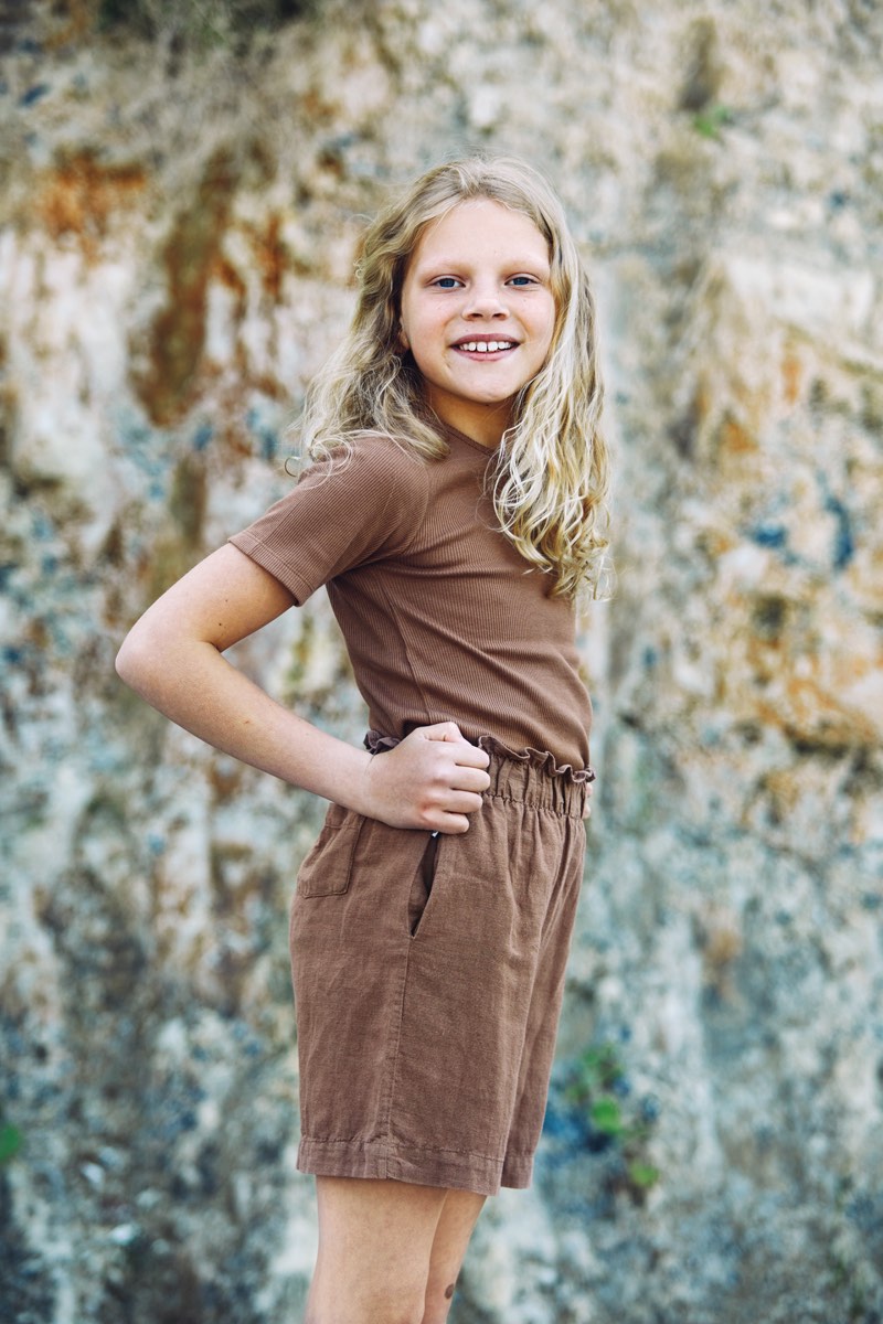 Shorts Linen Paper Bag Warm Earth