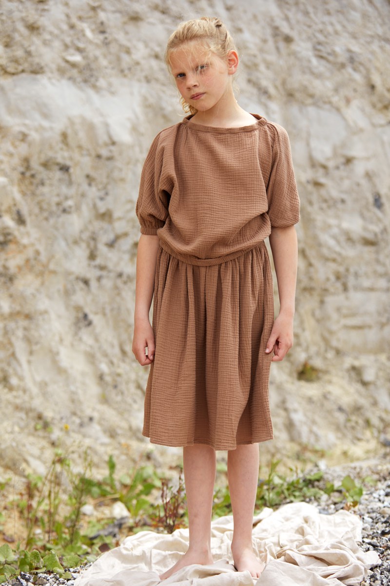 Top Cropped Muslin Warm Earth