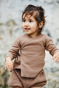 Wrap Top Muslin Warm Earth