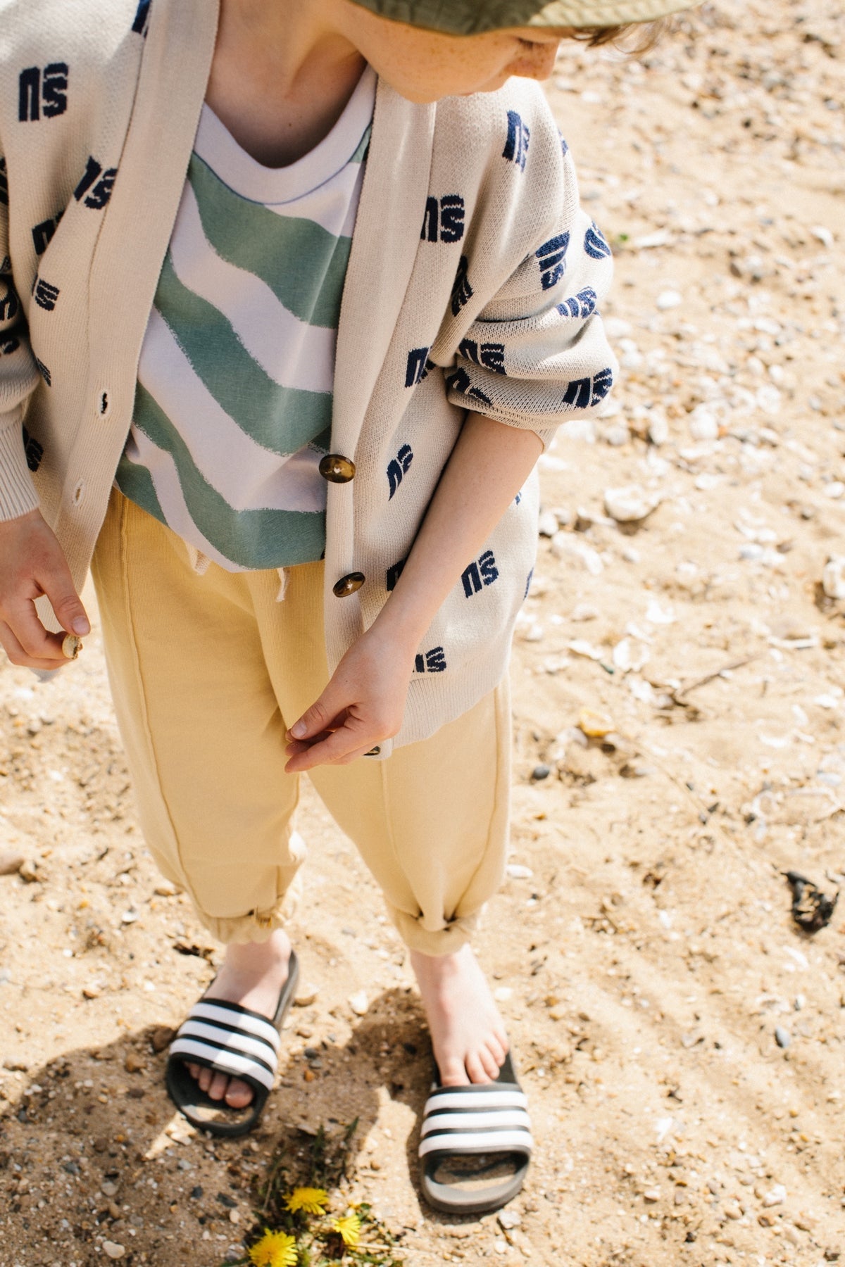 Cardigan Jacquard Oat Monogram
