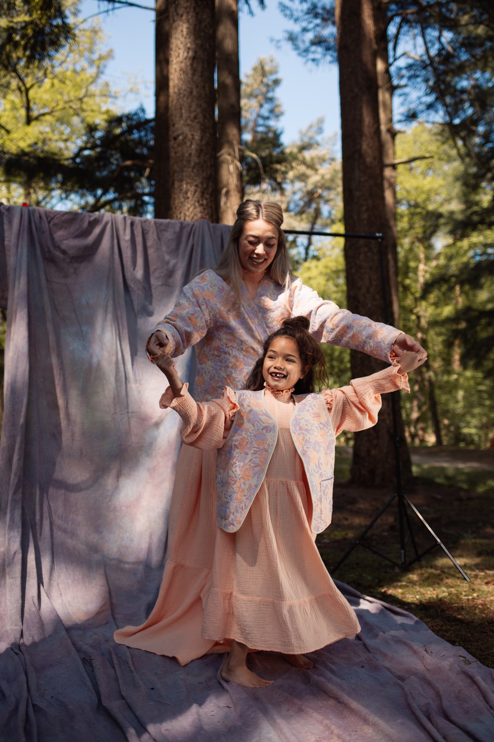 Kimono Mom Jacquard Flower Rosy Lilac