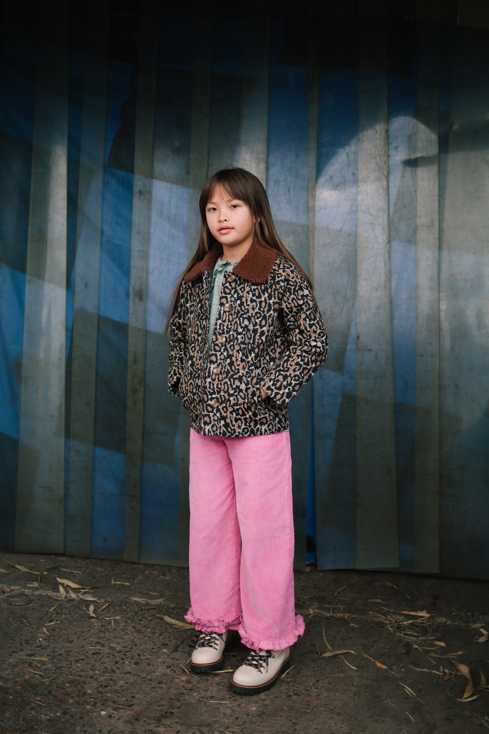 Jacket Happy Leopard Lustrous Blue