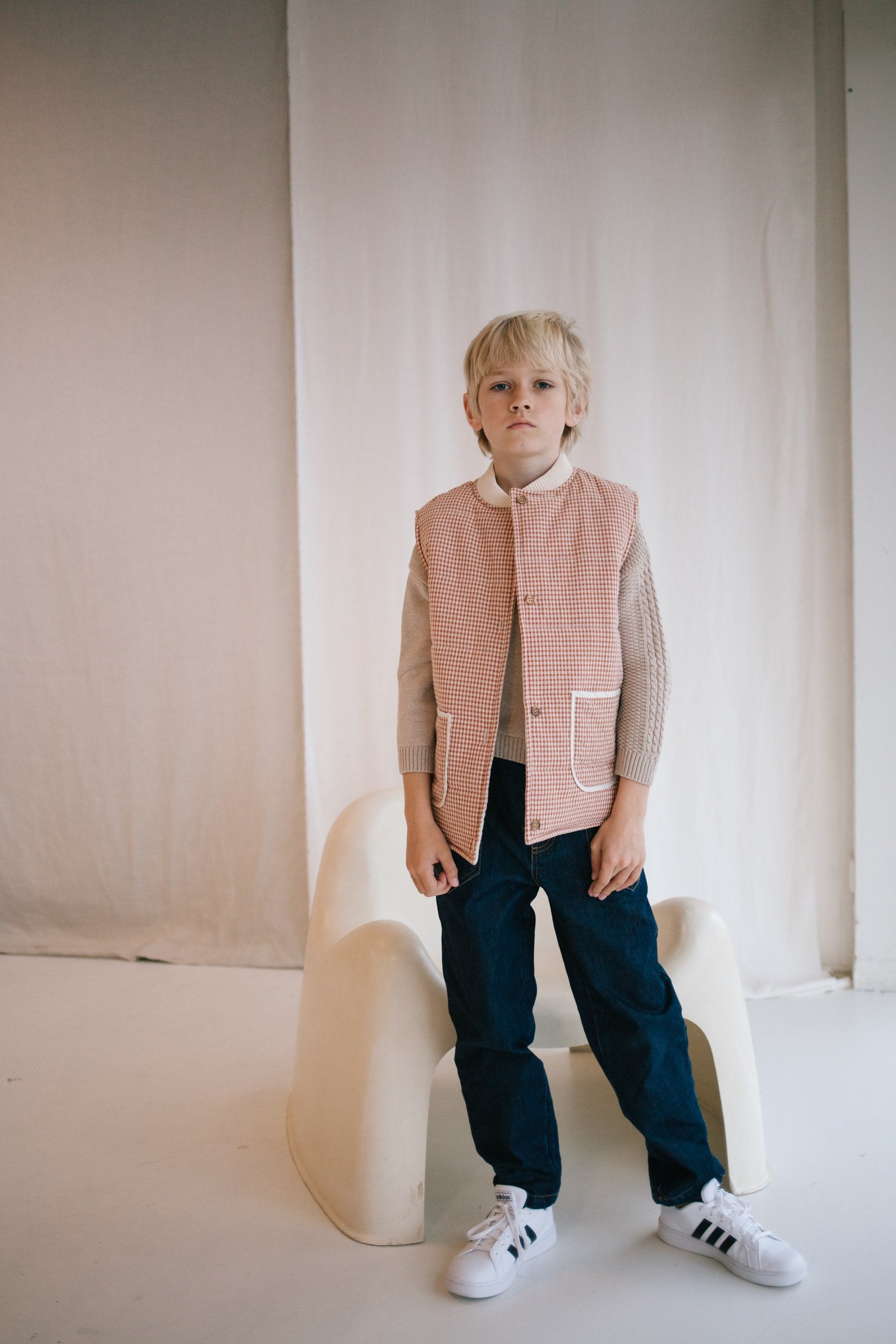 Vest Padded Bomber Orion Argile Check