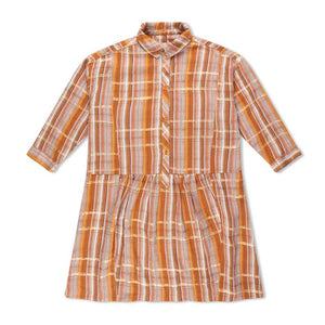 Boxy Shirt Dress Golden Check