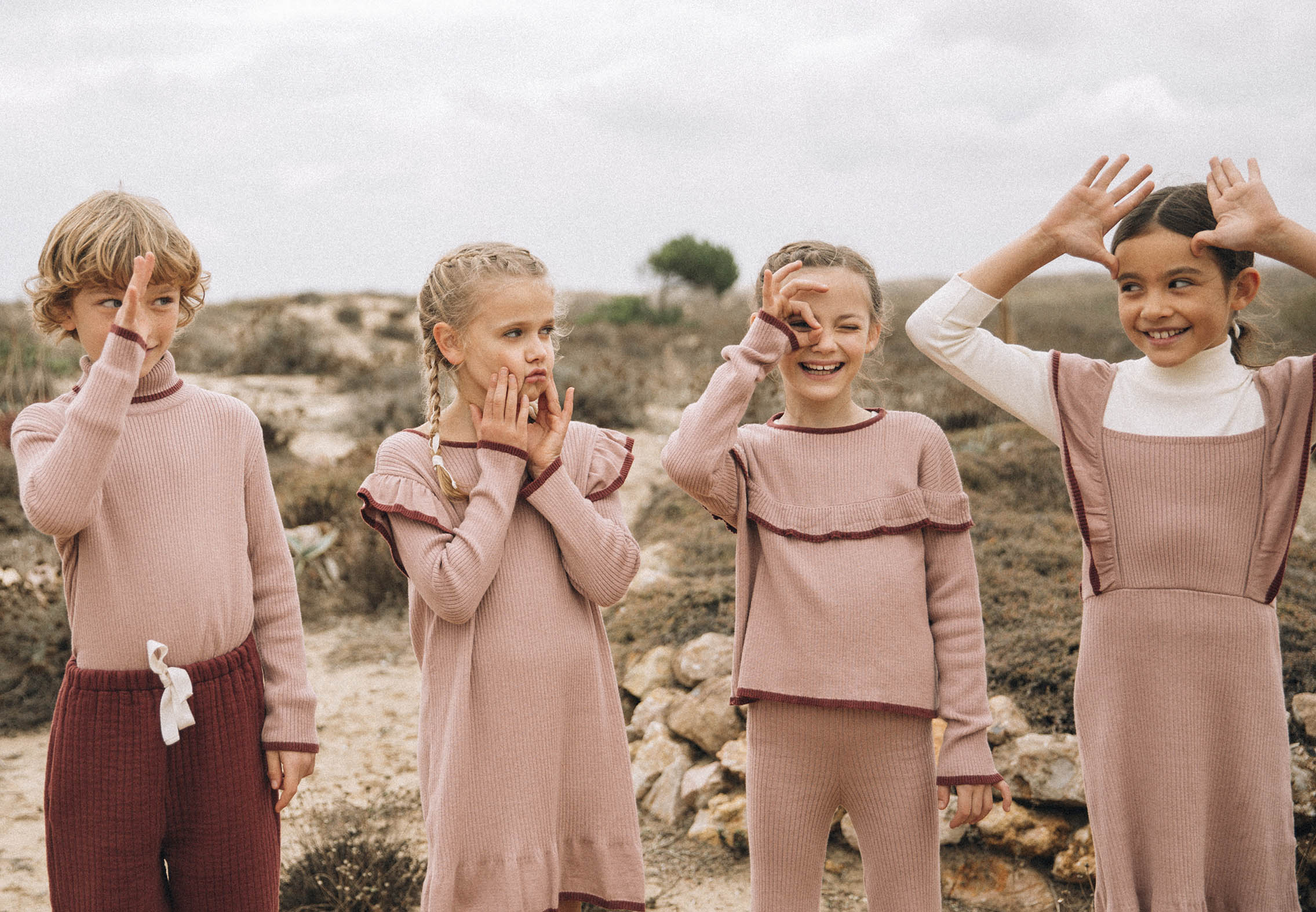 Turtleneck Sweater Knit Old Rose
