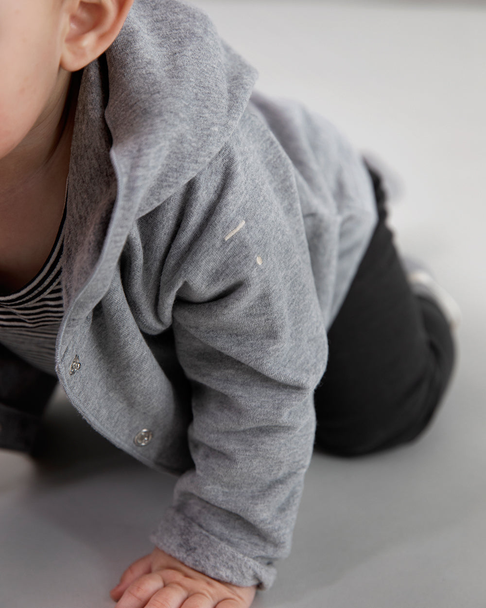 Cardigan Hooded Baby Grey Melange