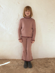 Turtleneck Sweater Knit Old Rose