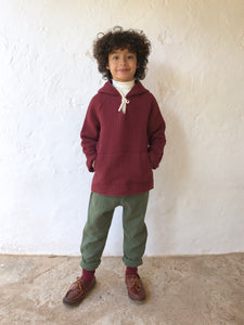 Hoodie Quilted Berry Red
