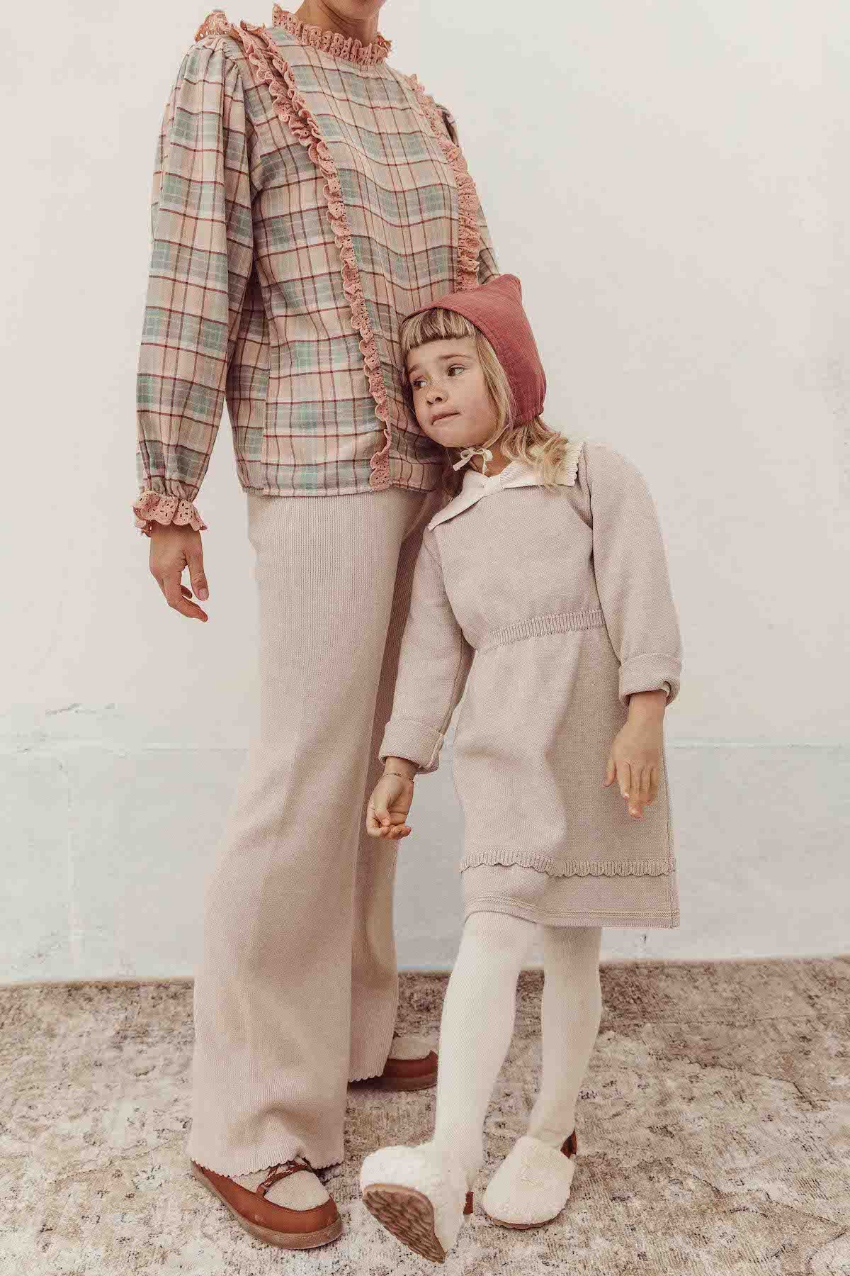 Pants Knit Rib Natural Woman