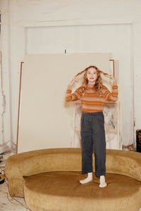 Sweater Rib Knitted Amber Stripe