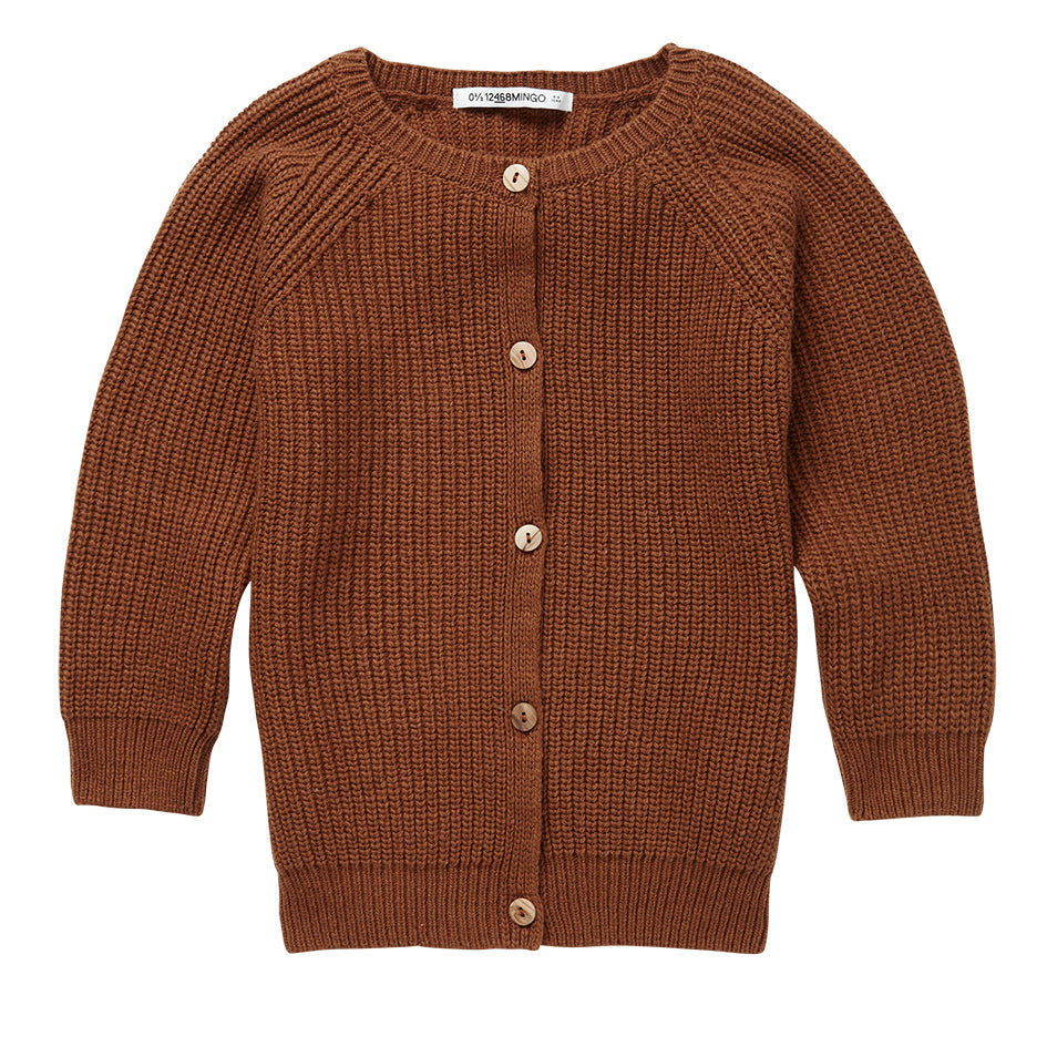 Cardigan Knit Burnished Leather