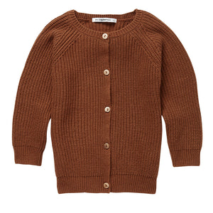 Cardigan Knit Burnished Leather