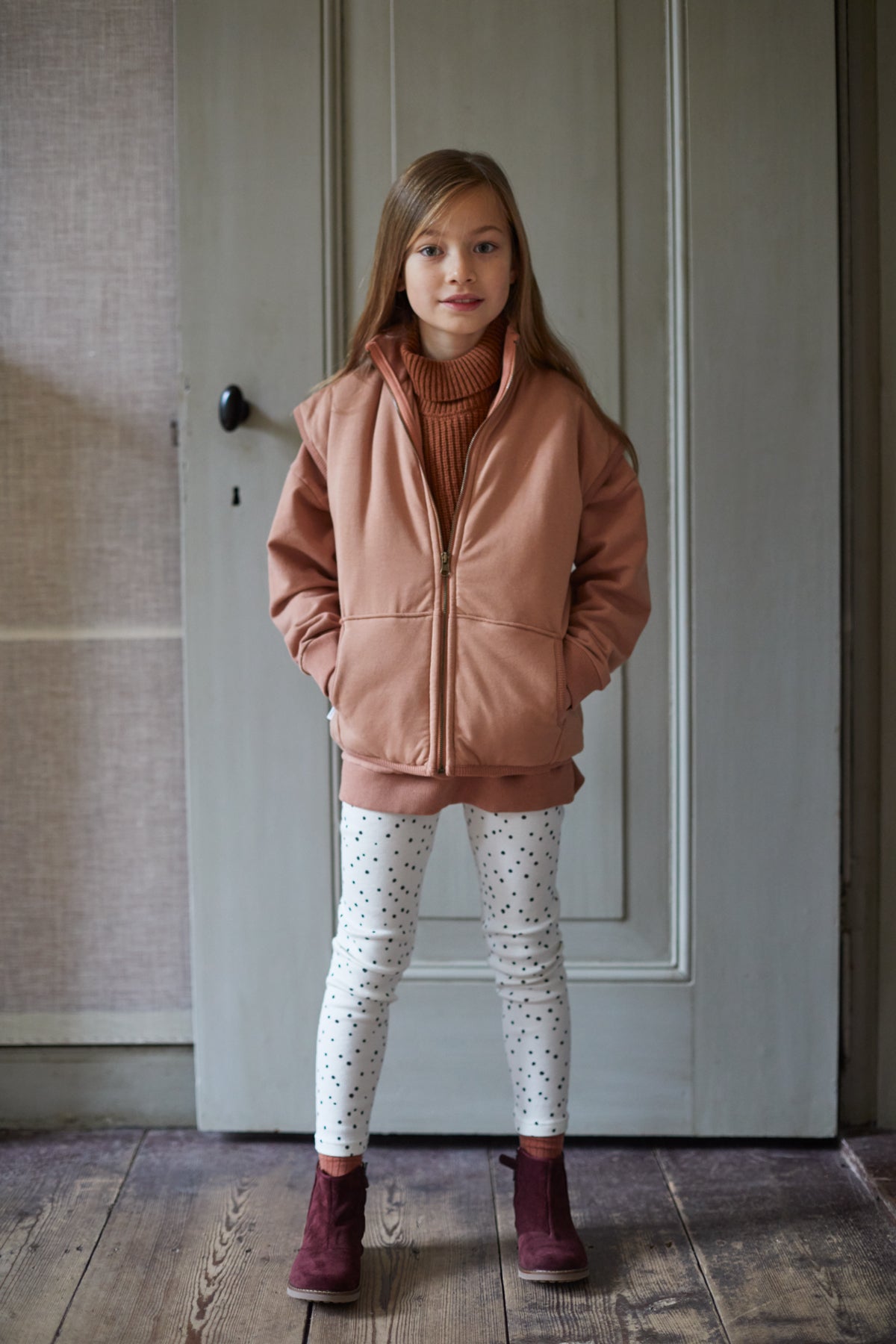 Collar Knit Burnished Leather
