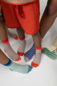 Socks Bi-Color Raspberry Mushroom