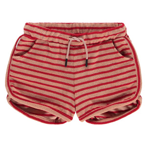 Short Toweling Stripe Pomegranate