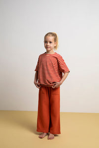 T-shirt Oversized Toweling Stripe Pomegranate