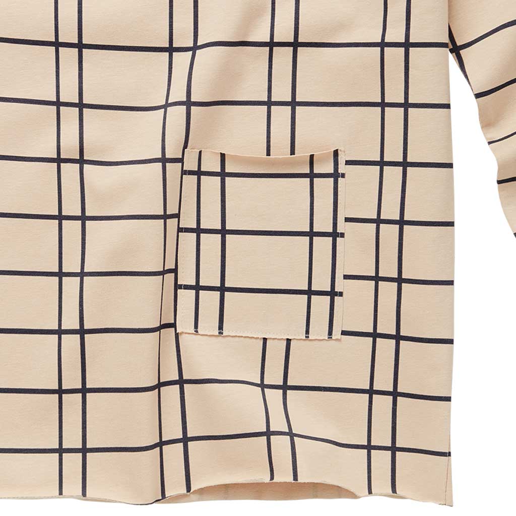 Longsleeve Oversized Grid Buttercream