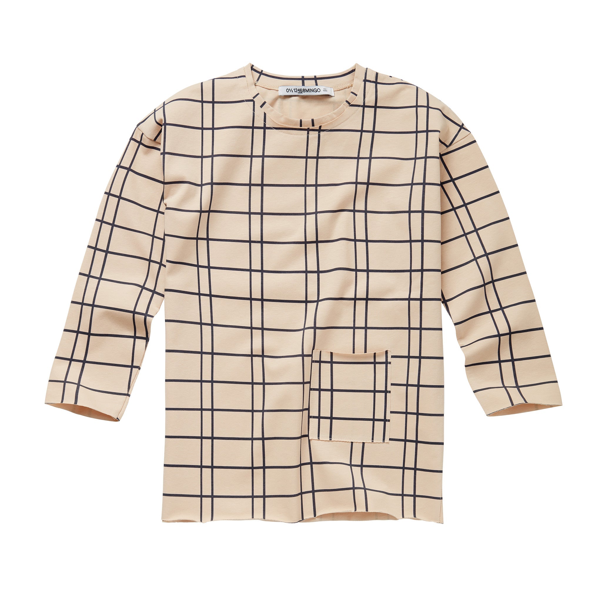 Longsleeve Oversized Grid Buttercream