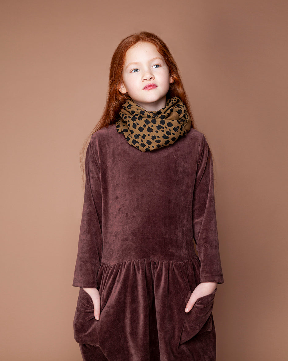 Dress Velvet Leather Brown