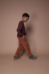 Trouser Tapered Corduroy Leather Brown